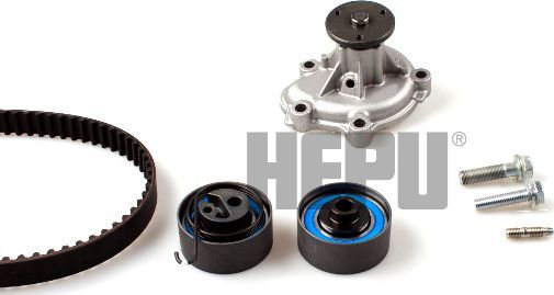 Помпа (водяной насос) с комплектом ремня ГРМ Hepu. Артикул PK03260
