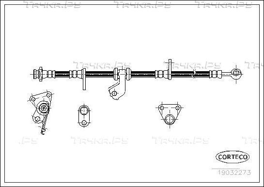 Тормозной шланг Corteco передний правый/левый для Honda Civic VI 1994-2001. Артикул 19032273