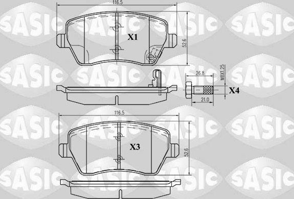 Тормозные колодки Sasic передние для Suzuki Splash I 2008-2015. Артикул 6214011