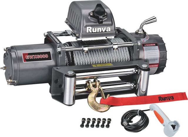 Лебёдка электрическая 12V Runva 6000 lbs 2500 кг. Артикул EWX6000S