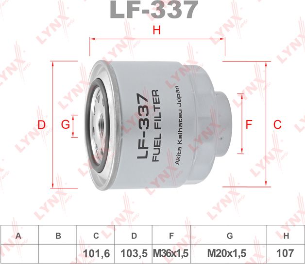 Топливный фильтр LYNXauto. Артикул LF-337