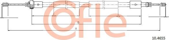 Трос ручника (тросик ручного тормоза) Cofle. Артикул 92.10.4655
