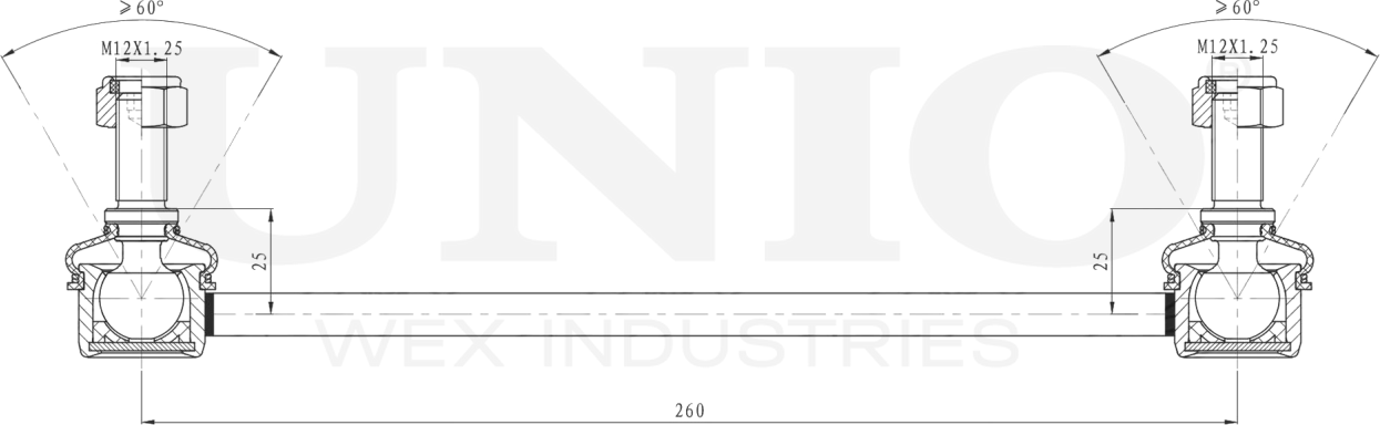 Тяга/стойка стабилизатора (Unio). Артикул SSP-50033