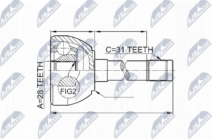 Шрус наружный (граната) NTY. Артикул NPZ-NS-049
