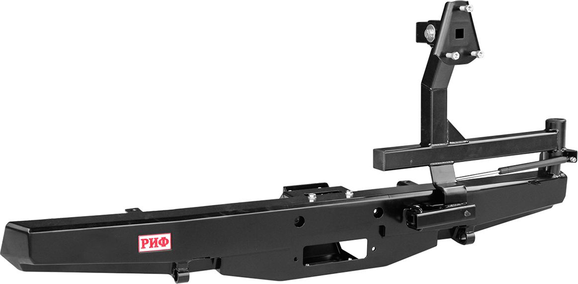Бампер силовой РИФ задний с площадкой под лебедку и калиткой, стандарт для УАЗ Буханка 3741, 3909, 2206, 3962 1990-2026. Артикул RIF452-21230-STOP