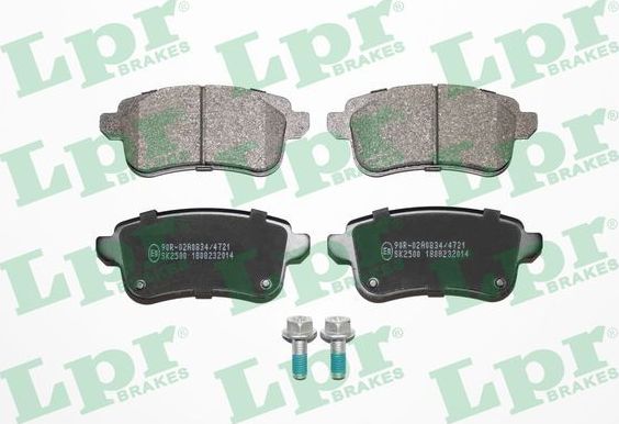 Тормозные колодки LPR задние для Renault Megane IV 2015-2026. Артикул 05P2014