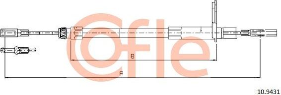 Трос ручника (тросик ручного тормоза) Cofle. Артикул 92.10.9431