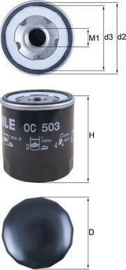 Масляный фильтр Mahle-Knecht. Артикул OC 503