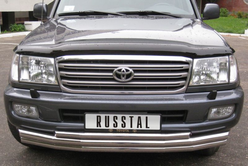 Зашита переднего бампера d63/63/63 (дуга) для Toyota Land Cruiser 100 1998-2007. Артикул LHZ-000459