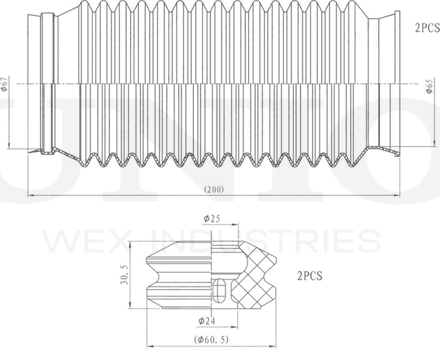Отбойник и пыльник амортизатора, комплект (Unio). Артикул DUC-50093
