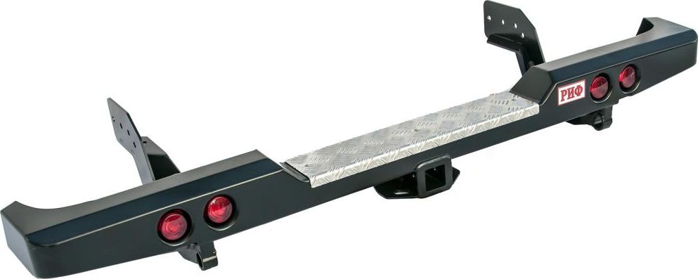 Бампер силовой РИФ задний с квадратом под фаркоп и фонарями для Mitsubishi L200 2005-2015 (кузов 1350 мм). Артикул RIFTRT-20150