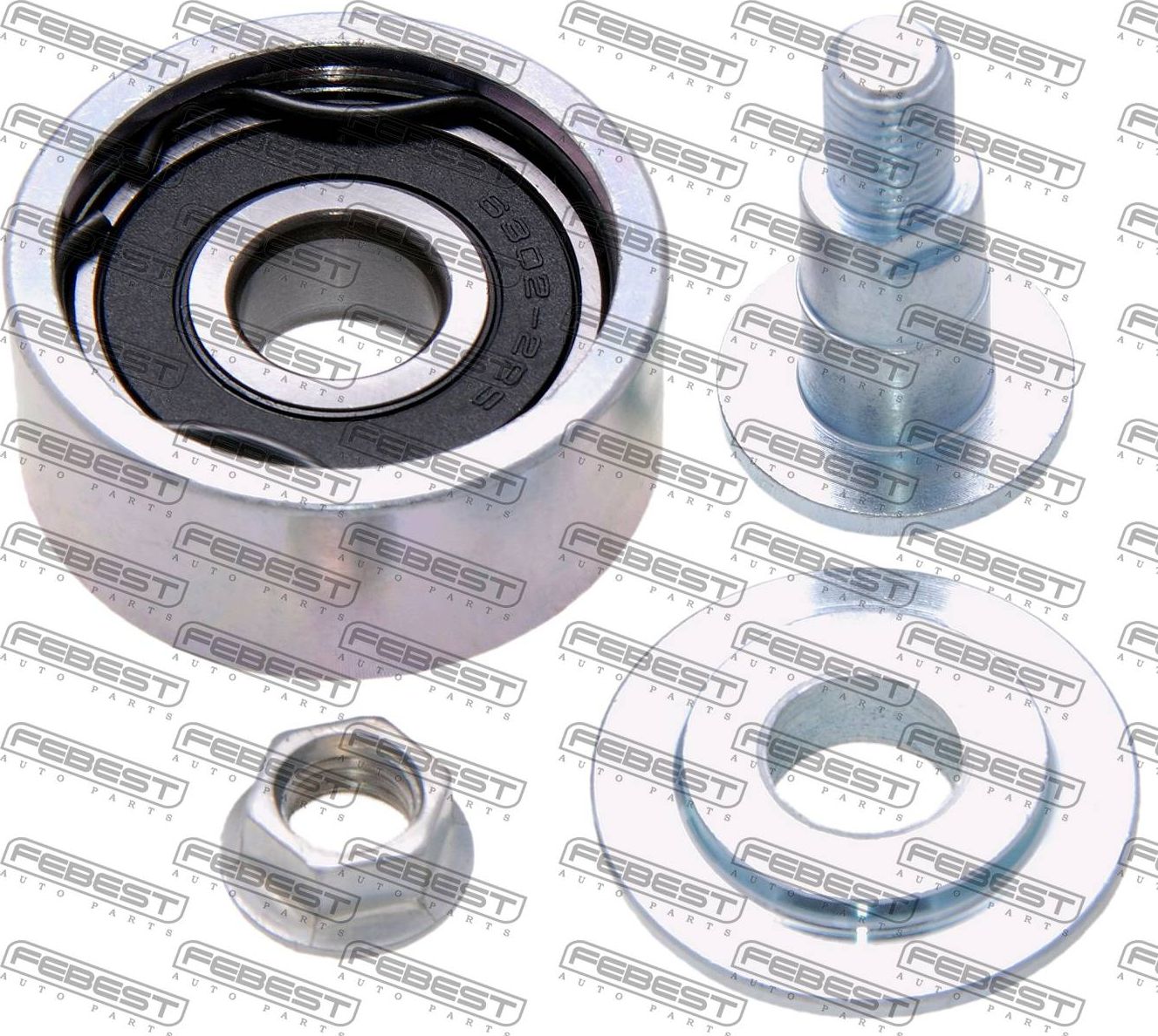 Направляющий (ведущий) ролик приводного поликлинового ремня Febest. Артикул 0188-LJ150