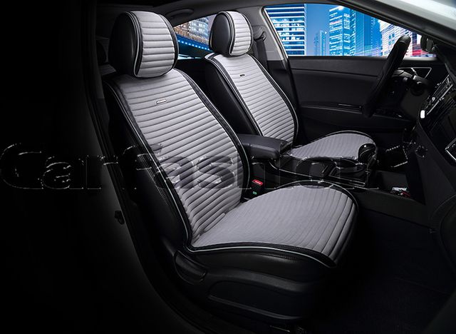 Накидки универсальные CarFashion Monaco на переднее сидения авто, цвет Черный/Серый/Серый/Серый. Артикул 21822