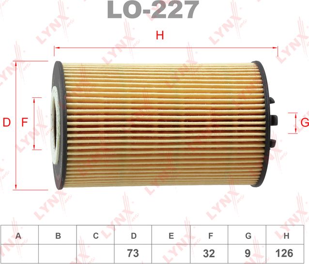 Масляный фильтр LYNXauto. Артикул LO-227