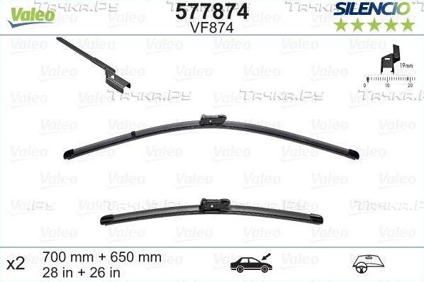 Щетки стеклоочистителя (дворники) Valeo для Opel Astra K 2015-2026. Артикул 577874