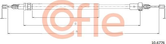 Трос ручника (тросик ручного тормоза) Cofle. Артикул 92.10.6776