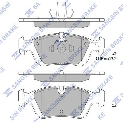 Тормозные колодки Sangsin Hi-Q. Артикул SP1388