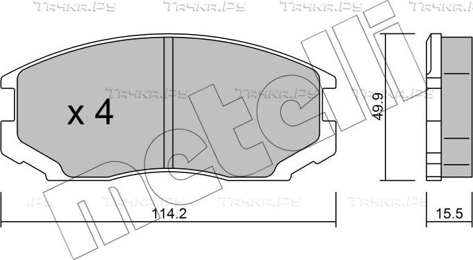 Тормозные колодки Metelli передние для Mitsubishi Lancer VI 1992-1995. Артикул 22-0221-0