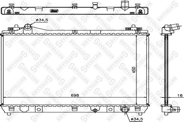 Радиатор охлаждения двигателя Stellox. Артикул 10-25458-SX
