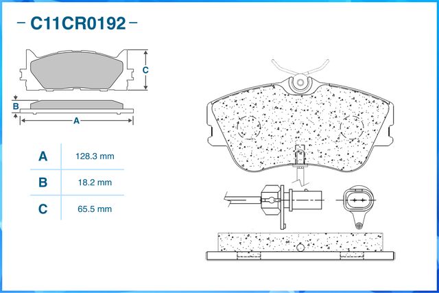 Колодки тормозные передние (Low Metallic) (Cworks). Артикул C11CR0192