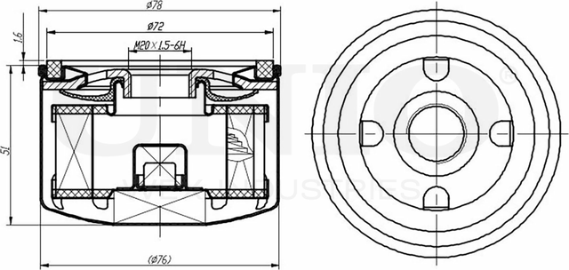 Фильтр масляный (Unio). Артикул FLT-20003