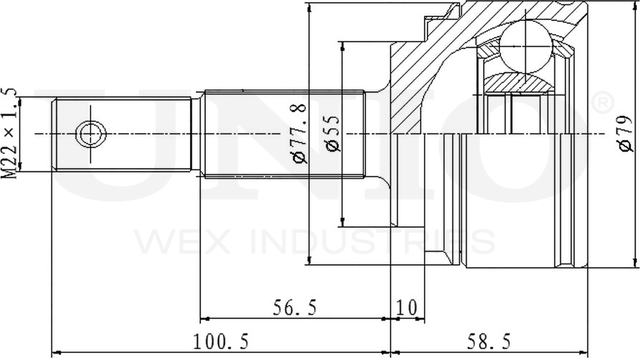 ШРУС наружный (Unio). Артикул CVJ-20177