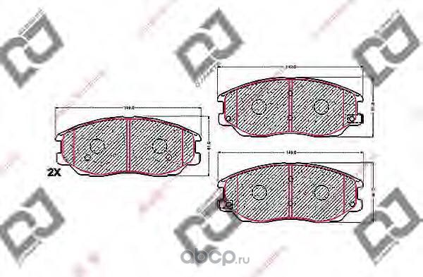 Колодки тормозные дисковые (DJ Parts). Артикул BP1620