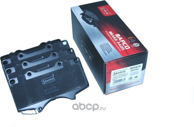 Колодки тормозные дисковые пер. TOYOTA FJ CRUISER 06-, FORTUNER 09-15 (Bapco) Bapco. Артикул BP0579