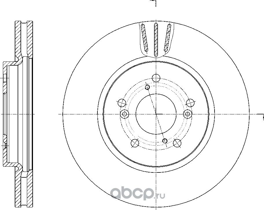 Диск тормозной вентилируемый (G-Brake). Артикул GR20750
