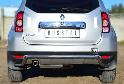 Защита RusStal заднего бампера d42 волна для Renault Duster 4WD I 2010-2020. Артикул RD4Z-001543
