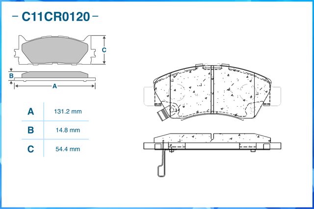 Колодки тормозные передние (Low Metallic) (Cworks). Артикул C11CR0120