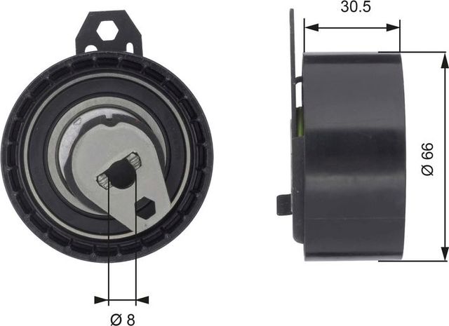 Натяжной ролик (натяжитель) ремня ГРМ Gates PowerGrip® для Renault Master II 2000-2002. Артикул T43034