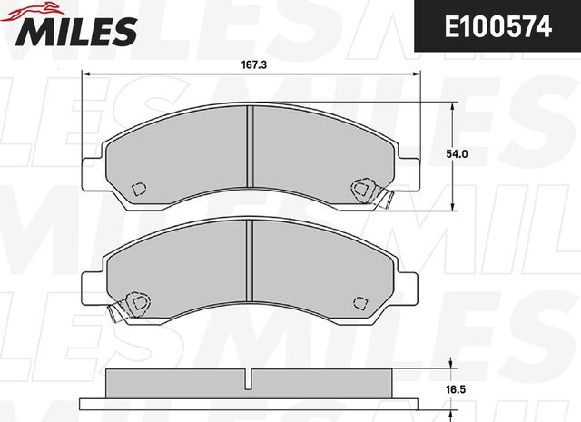 Тормозные колодки Miles (Semi-Metallic). Артикул E100574