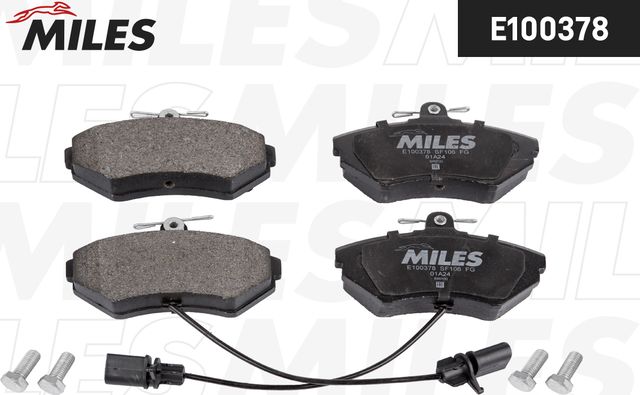 Тормозные колодки Miles (Semi-Metallic) передние для Audi A4 III (B7) 2002-2009. Артикул E100378