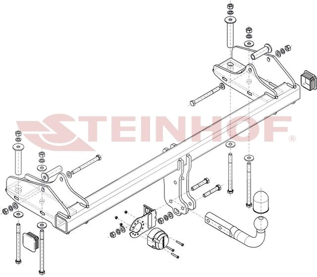 Фаркоп Steinhof для SsangYong Musso Grand 2019-2026. Артикул S-480