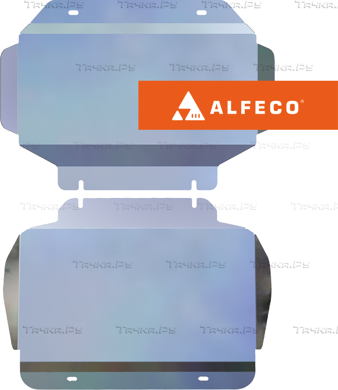Защита алюминиевая Alfeco для картера и КПП (2 части) Cadillac Escalade 2006-2014. Артикул ALF.37.01 AL4