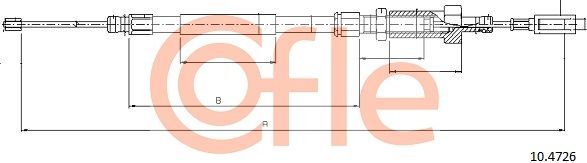 Трос ручника (тросик ручного тормоза) Cofle передний для Fiat Ducato III 2006-2026. Артикул 10.4726