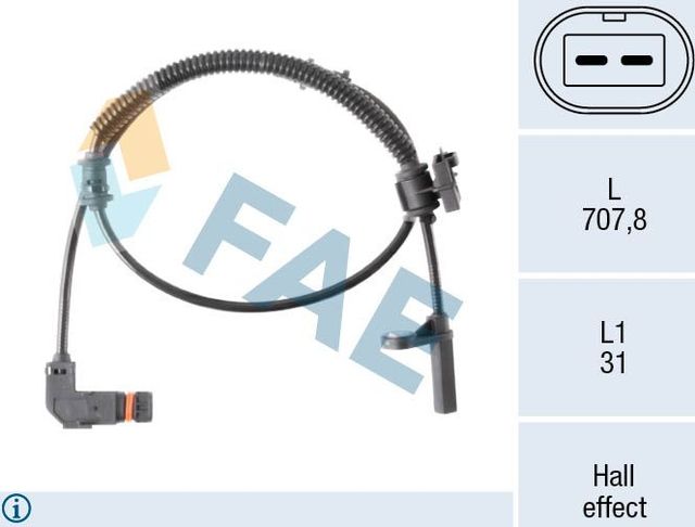 Датчик ABS FAE задний правый для Chrysler 300C I 2004-2012. Артикул 78636