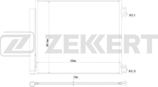 Радиатор кондиционера (конденсатор) Zekkert (алюминий) для Nissan Qashqai II 2013-2026. Артикул MK-3064