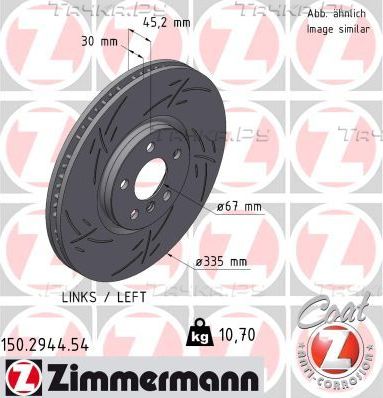 Тормозной диск Zimmermann Black Z. Артикул 150.2944.54