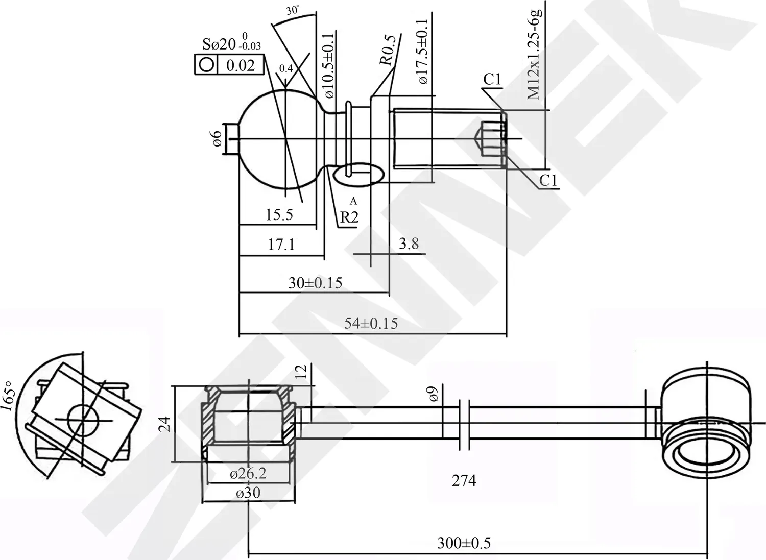 Тяга стабилизатора передняя левая NISSAN QASHQAI 06-14, NISSAN X-TRAIL 07-18 (Zennek). Артикул DST0144