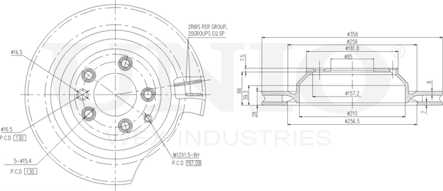 Диск тормозной (Unio). Артикул BRD-20558