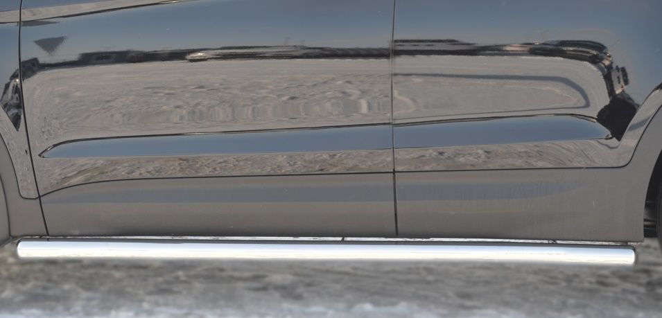 Защита порогов RusStal труба d63 (вариант 3) для Hyundai Santa Fe II 2010-2012. Артикул HST-0007693