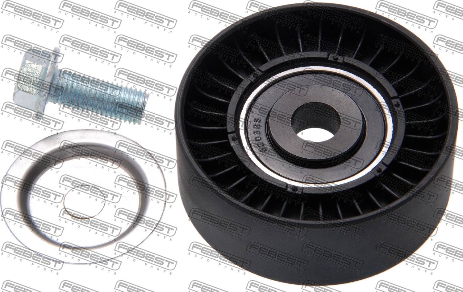 Натяжной ролик (натяжитель) приводного поликлинового ремня Febest. Артикул 0187-ACA20