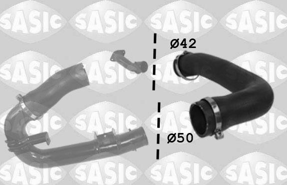 Патрубок интеркулера Sasic для Fiat Linea 2009-2026. Артикул 3336293