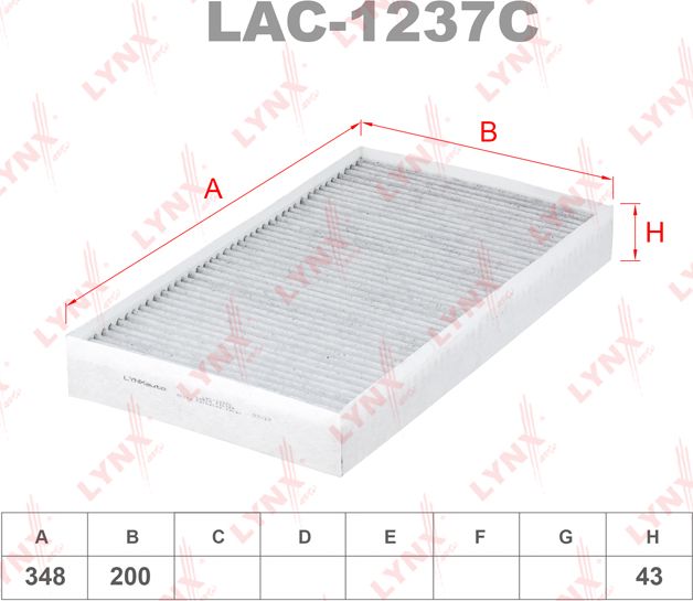 Салонный фильтр LYNXauto. Артикул LAC-1237C