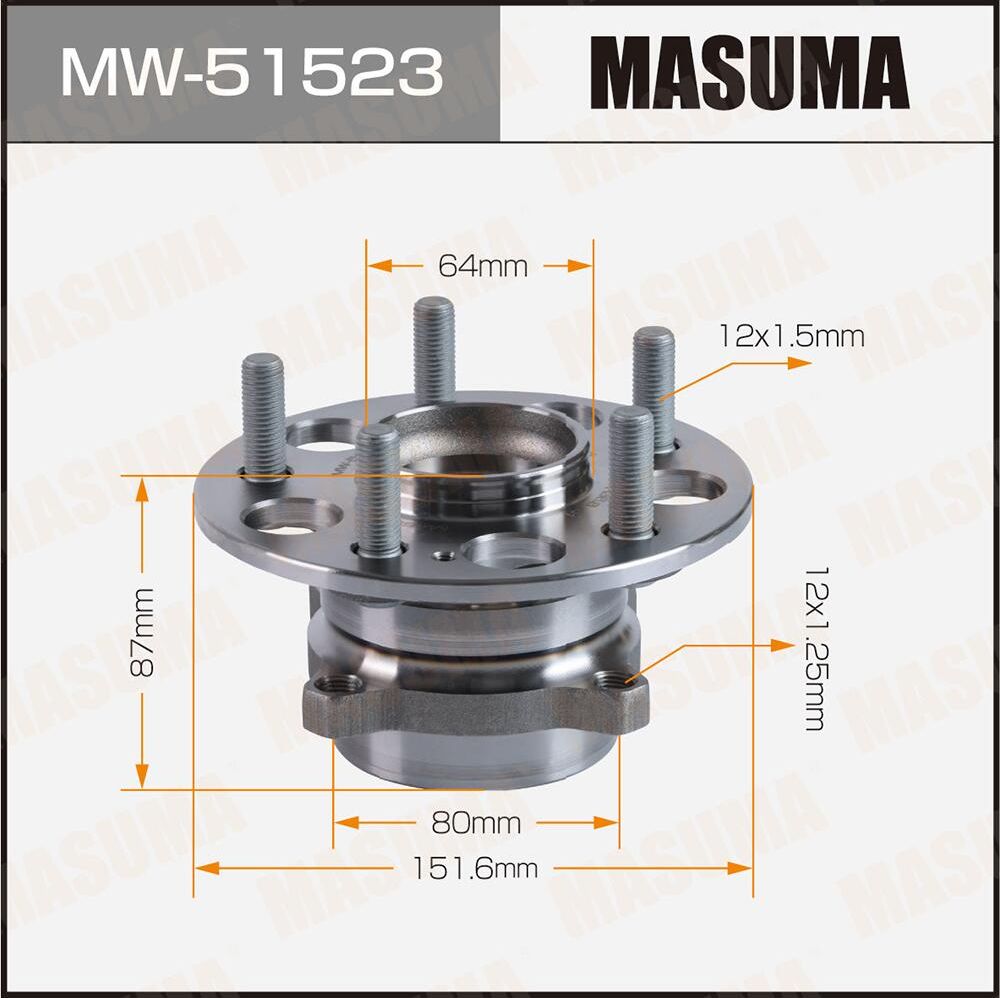 Ступичный узел MASUMA rear HONDA. Артикул MW51523