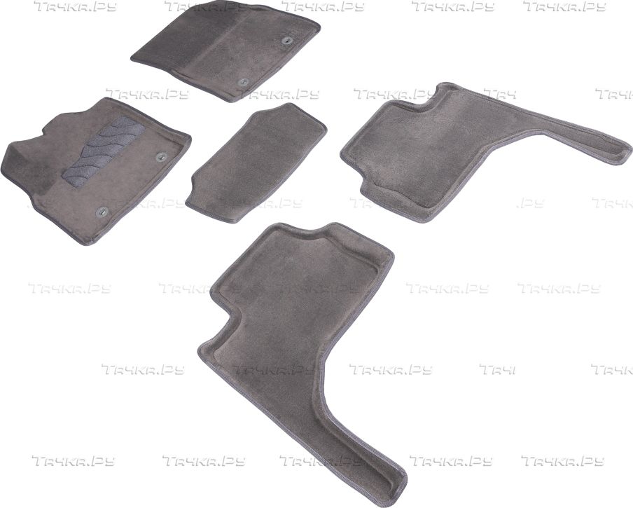 Коврики Seintex 3D ворсовые для салона Toyota Land Cruiser 300 2021-2026 Серые. Артикул 96535