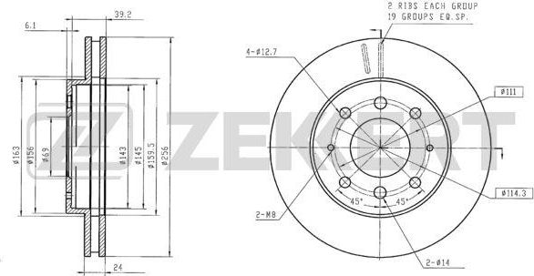 Тормозной диск Zekkert. Артикул BS-6149
