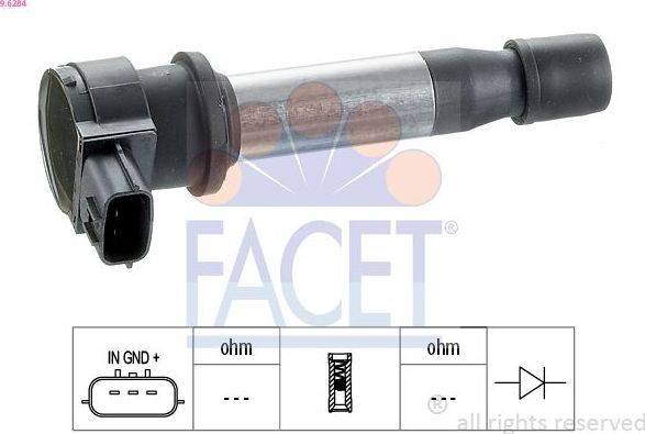 Катушка зажигания Facet Made in Italy - OE Equivalent для Fiat Marea 1996-2002. Артикул 9.6284